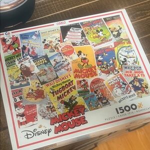 New Disney Mickey Mouse Poster Collage Puzzle - Red, Yellow, Blue, Green